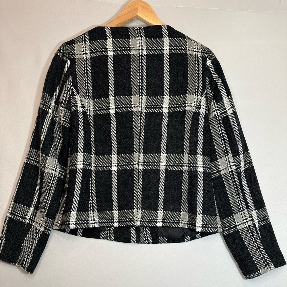 Merona Womens Size XS Plaid Jacket Blazer Coat Cloth Cover Buttons Pockets Lined - Picture 4 of 16